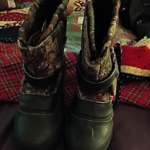 Kids Black and Brown Winter Boots